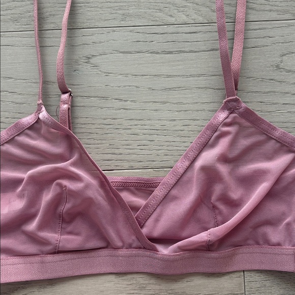 Auden Other - Auden Mesh Unlined Wirefree Bralette Pink Size Medium New NWT